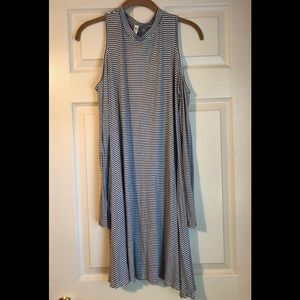 Elan Black & White Striped Dress, Medium